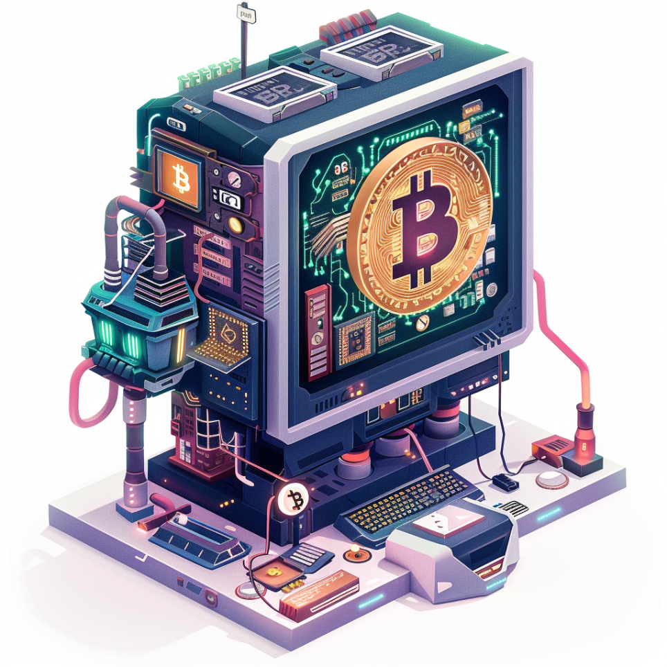 High Tech bitcoin branded equipment